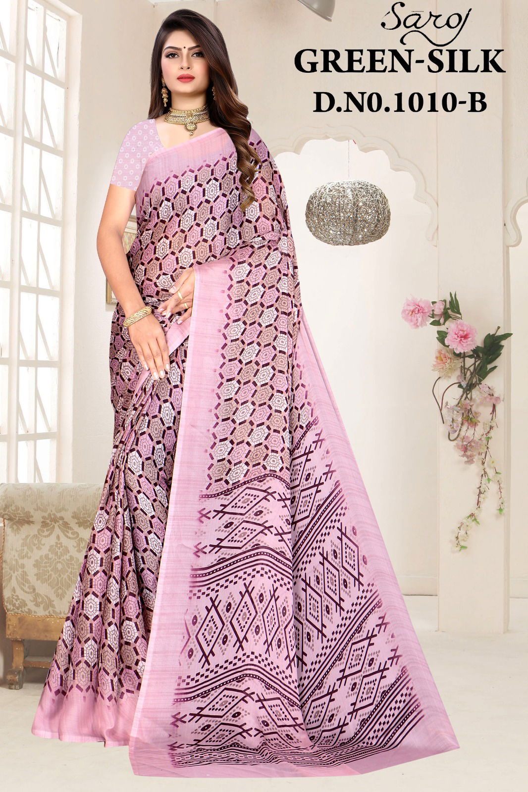 Saroj Green Silk 10 Moss Printed Daily Wear Sarees Catalog
